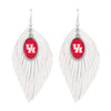 Houston Cougars Earrings- Boho with Iridescent Logo Charm