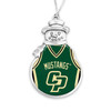 Cal Poly Mustangs Christmas Ornament- Snowman with Basketball Jersey