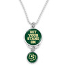 Cal Poly Mustangs Car Charm- Rear View Mirror with Silver College Logo