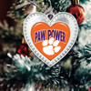 Clemson Tigers Christmas Heart Ornament