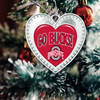 Ohio State Buckeyes Christmas Heart Ornament