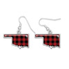 Oklahoma Buffalo Plaid Pattern State Earrings