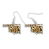 Oklahoma Silver Cheetah Print State Earrings