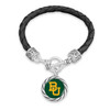 Baylor Bears Bracelet- Black Leather Toggle