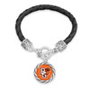 Bowling Green State Falcons Bracelet- Black Leather Toggle