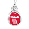 Houston Cougars Christmas Ornament- Snowman with Football Jersey