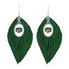 Ohio Bobcats Earrings- Boho with Silver Logo Charm