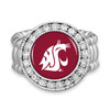 Washington State Cougars Stretch Ring- Crystal Round