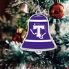 Tarleton State Texans Christmas Ornament- Bell with Team Logo Stripes