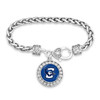 Creighton Bluejays Round Crystal Braided Clasp Bracelet