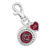 *Choose Your College* Key Chain- Round Logo with Spirit Slogan Heart Accent