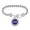 James Madison Dukes Round Crystal Braided Clasp Bracelet