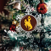 Wyoming Cowboys Christmas Ornament- Snowflake