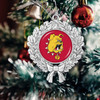 Ferris State Bulldogs Christmas Ornament- Wreath with Team Logo