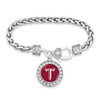 Troy Trojans Round Crystal Braided Clasp Bracelet