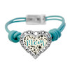 Turquoise Strap Mom Heart Bracelet