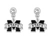 Mississippi State Bulldogs Lydia Silver Earrings