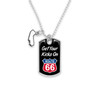 Route 66 Rearview Mirror Dogtag Charm - California