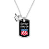 Route 66 Rearview Mirror Dogtag Charm - Oklahoma
