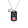 Route 66 Rearview Mirror Dogtag Charm - Texas