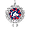 Colorado State Pueblo Thunderwolves Christmas Ornament- Peppermint Wreath with Team Logo