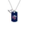 Liberty Flames Car Charm- Rear View Mirror Dog Tag with State Charm