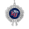 Liberty Flames Christmas Ornament- Wreath with Team Logo