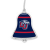 Liberty Flames Christmas Ornament- Bell with Team Logo Stripes