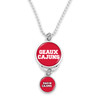 Louisiana Lafayette Ragin' Cajuns Car Charm- Rear View Mirror with Silver College Logo