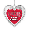 Louisiana Lafayette Ragin' Cajuns Christmas Heart Ornament