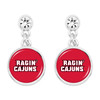 Louisiana Lafayette Ragin' Cajuns - Silver Lydia Earrings