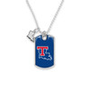 Louisiana Tech Bulldogs Car Charm- Rear View Mirror Dog Tag with State Charm