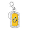 North Carolina A&T Aggies Key Chain- Crystal Dogtag