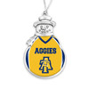 North Carolina A&T Aggies Christmas Ornament- Snowman with Football Jersey