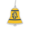 North Carolina A&T Aggies Christmas Ornament- Bell with Team Logo Stripes