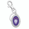 Northwestern State Demons Key Chain- Oval Crystal