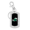 Tulane Green Wave Key Chain- Crystal Dogtag