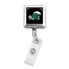 Tulane Green Wave Badge Reel Belt Clip- Square