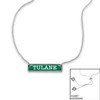Tulane Green Wave Necklace- Nameplate (Adjustable Slider Bead)