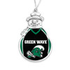 Tulane Green Wave Christmas Ornament- Snowman with Football Jersey