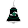 Tulane Green Wave Christmas Ornament- Bell with Team Logo Stripes