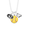 Missouri Tigers Softball Triple Charm Necklace