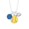 *Choose Your School* Softball Domed Triple Charm Necklace