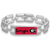 Georgia Bulldogs Square Link Script Bracelet