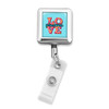 Souvenir Badge Reel Belt Clip- Square