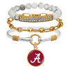 Alabama Crimson Tide Two Tone Marble Triple Bracelet Stack