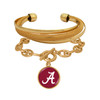 Alabama Crimson Tide Gold Mesh and Link Bracelet Stack