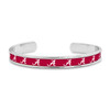 Alabama Crimson Tide Silver Repeat Logo Cuff Bracelet