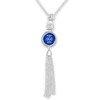 High School Necklace- Long Silver Tassel