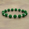 Zoey Green Silicone Beaded Stretch Bracelet